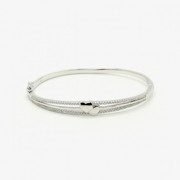 Zircon 2 Heart Line bracelet