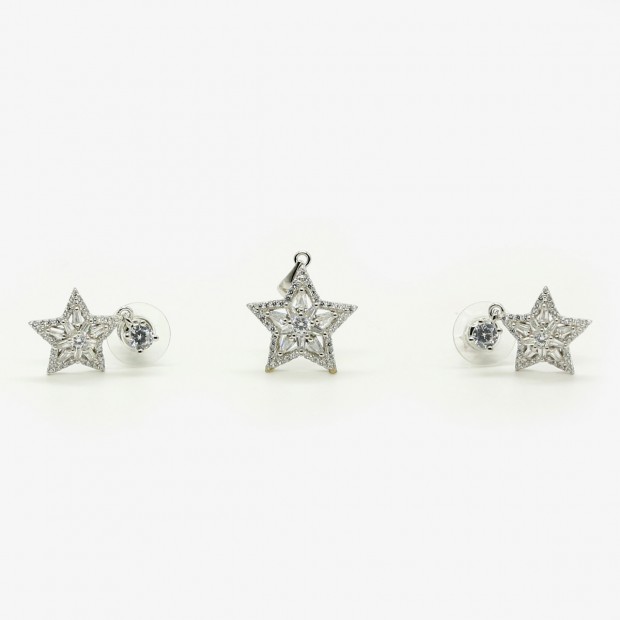 Star Zircon Pendent Set