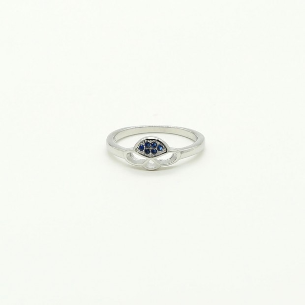 Blue Sapphire Micro Crown Ring