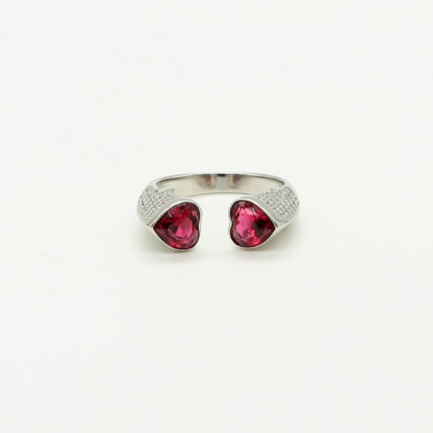 Heart Ruby Zircon Open Ring