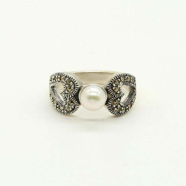 Pearl Marcasite Antique Ring