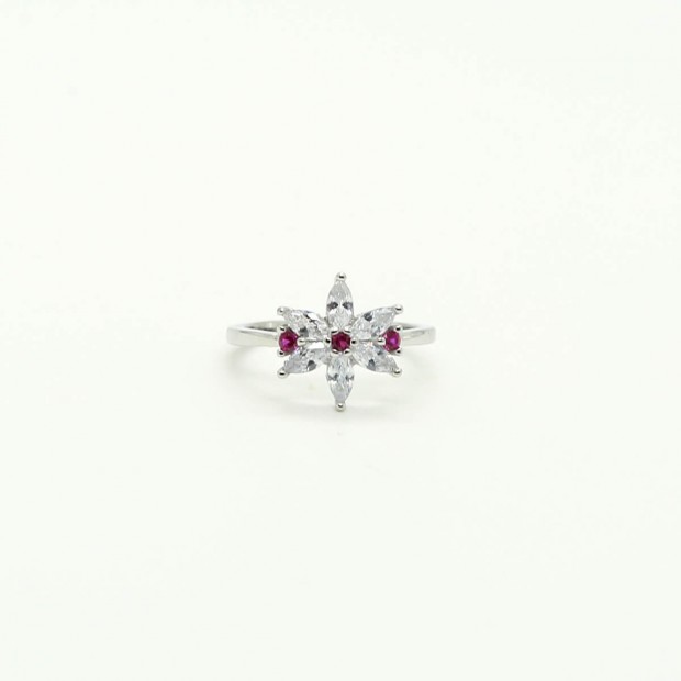 Ruby Zircon Star Ring