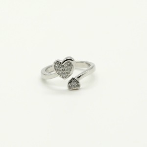 Adjustable Dual Heart Micro Ring