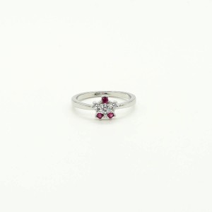 Ruby & White Zircon Ring