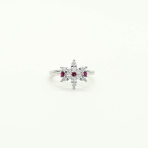 Ruby Zircon Star Ring