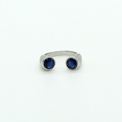 Blue Sapphire Zircon Open Ring
