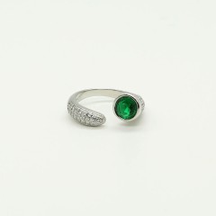 Emerald Zircon Open Ring