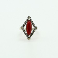 Ruby Marcasite Antique Ring